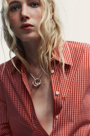 Рубашка оверсайз из поплина в клетку- Заказать в России