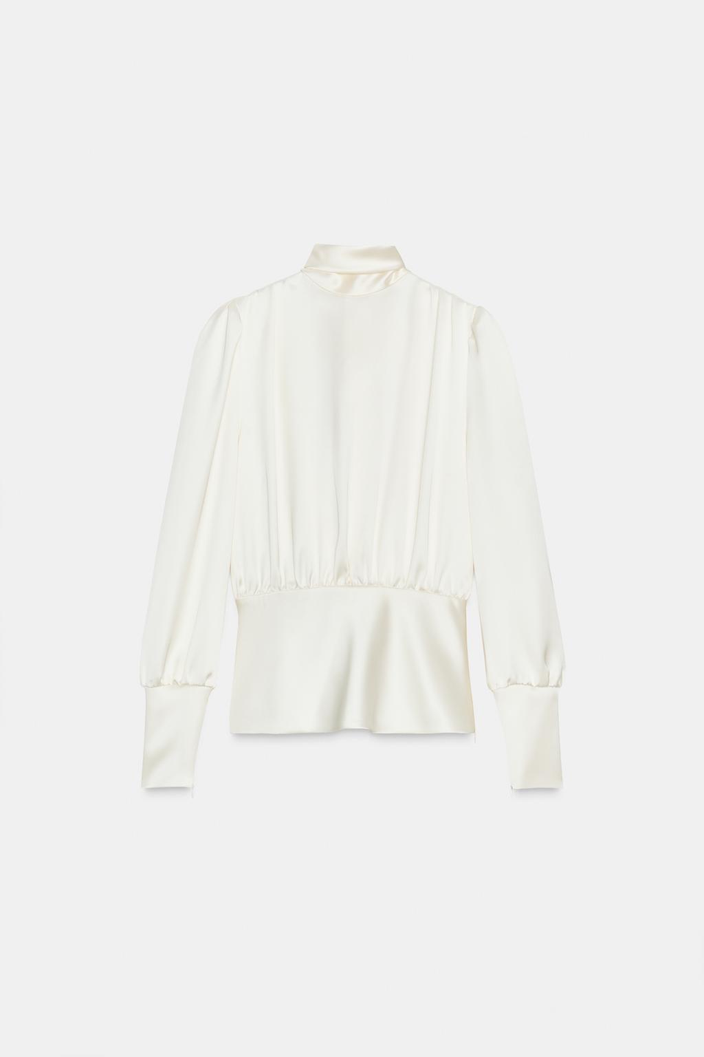 АТЛАСНАЯ РУБАШКА С ЗАВЯЗКАМИ НА СПИНЕ