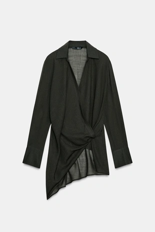 Асимметричный топ с запахом из смесовой шерсти — ZW COLLECTION- Заказать в России