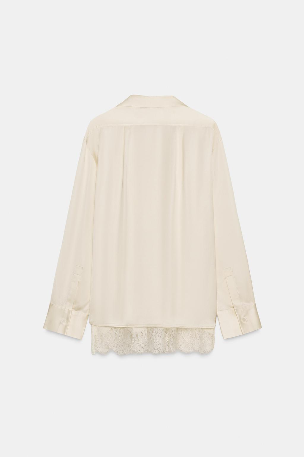 КОМБИНИРОВАННАЯ АТЛАСНАЯ БЛУЗА ZW COLLECTION