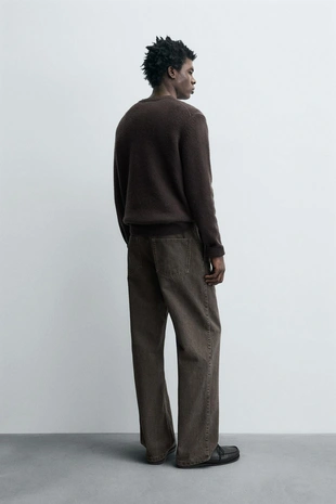 Taupe grey | 7223/317/832 - Zara Джинсы STRAIGHT FIT со складками