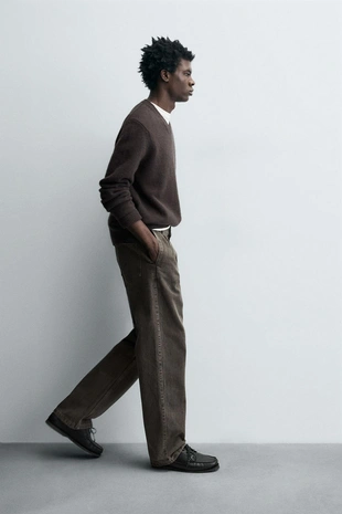 Джинсы STRAIGHT FIT со складками- Заказать в России