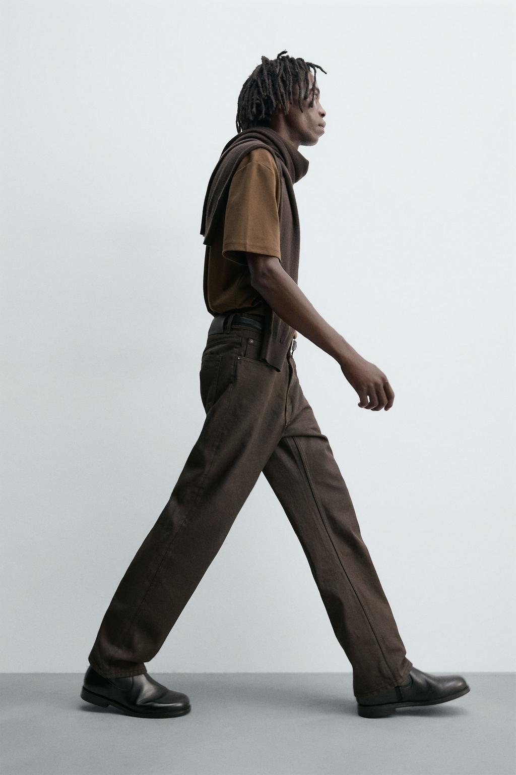 ДЖИНСЫ ПРЯМОГО КРОЯ С ВОЩЕНЫМ ПОКРЫТИЕМ