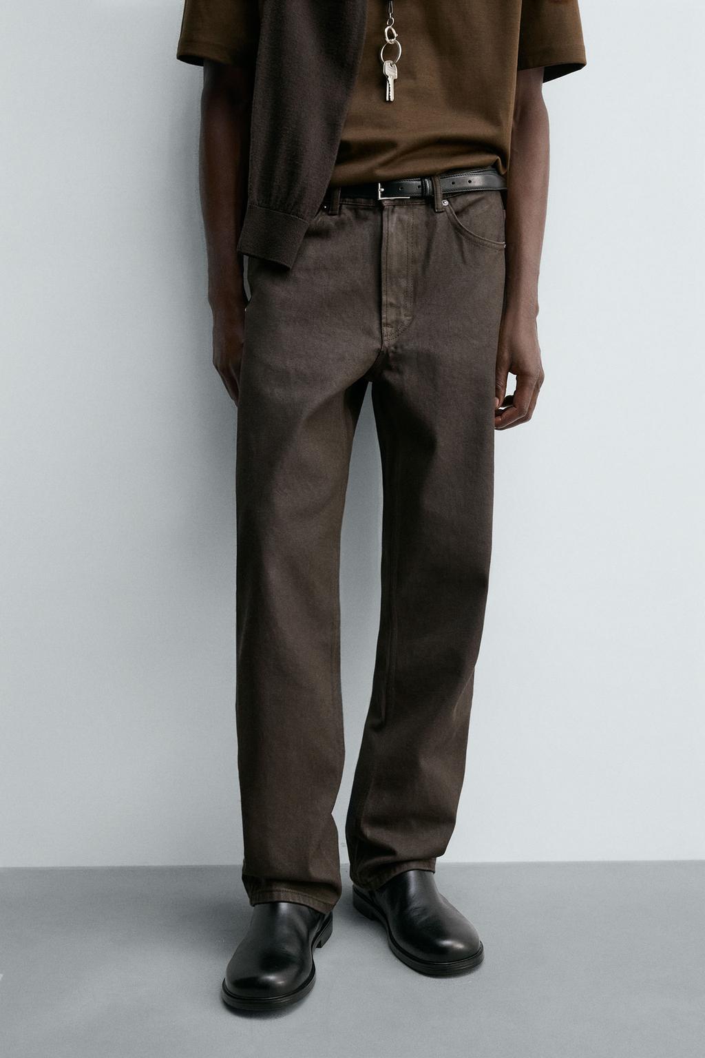 ДЖИНСЫ ПРЯМОГО КРОЯ С ВОЩЕНЫМ ПОКРЫТИЕМ