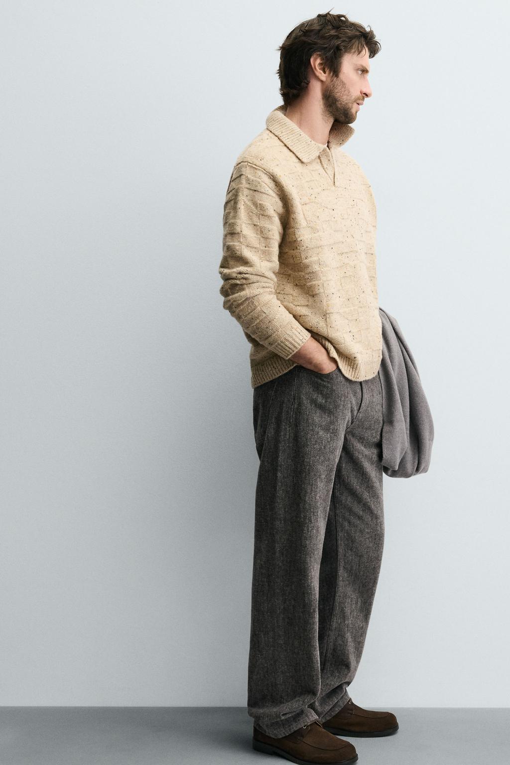 ДЖИНСЫ ПРЯМОГО КРОЯ ИЗ МЯГКОЙ ТКАНИ