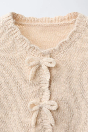 Ecru | 2756/487/712 - Zara Кардиган с бантами