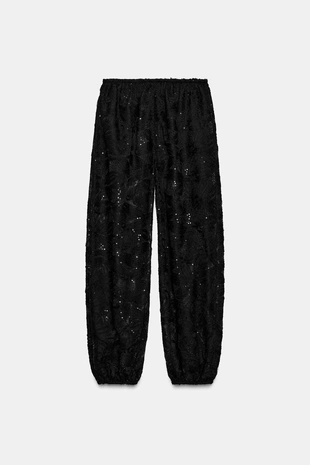 Широкие брюки с пайетками- Заказать в России