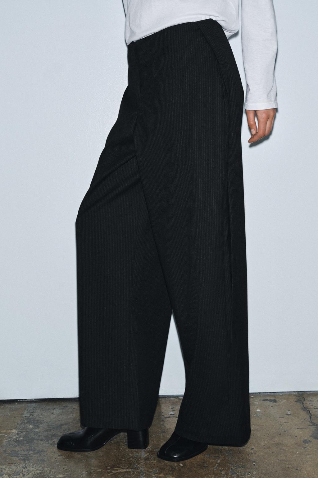 БРЮКИ В ПОЛОСКУ С ЗАЩИПАМИ — ZW COLLECTION