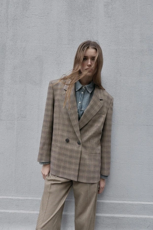 Блейзер оверсайз в клетку- Заказать в России