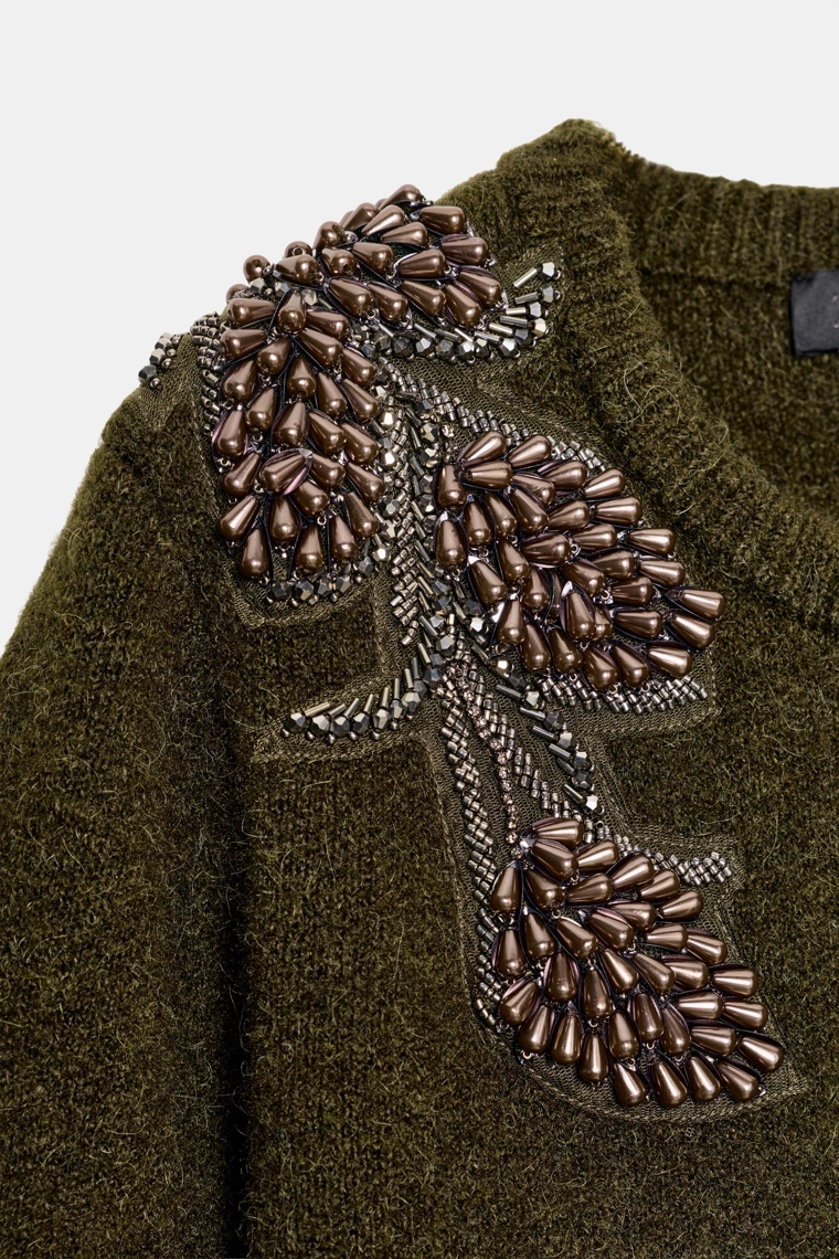 Кардиган с бисером