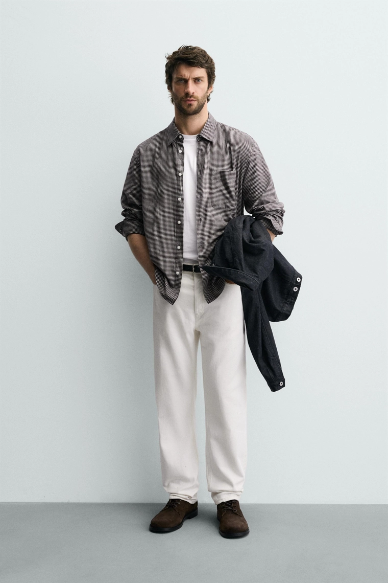 Рубашка в клетку из фланели