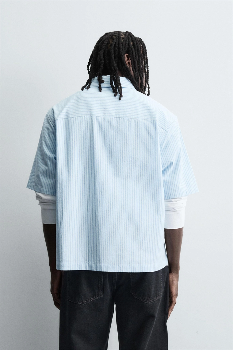 Рубашка в полоску с вышивкой