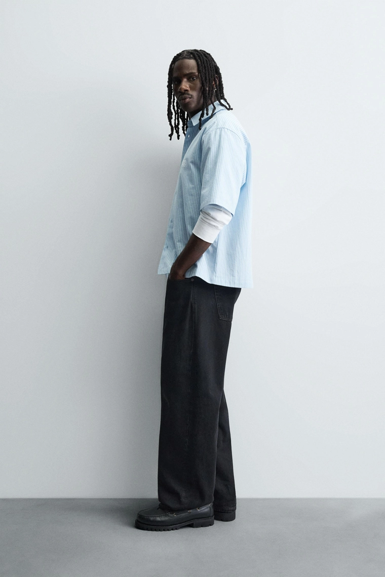 Рубашка в полоску с вышивкой