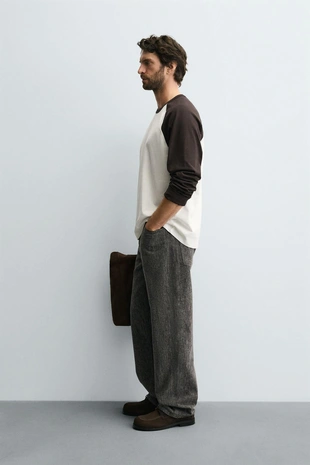 Футболка колор-блок с рукавами реглан- Заказать в России