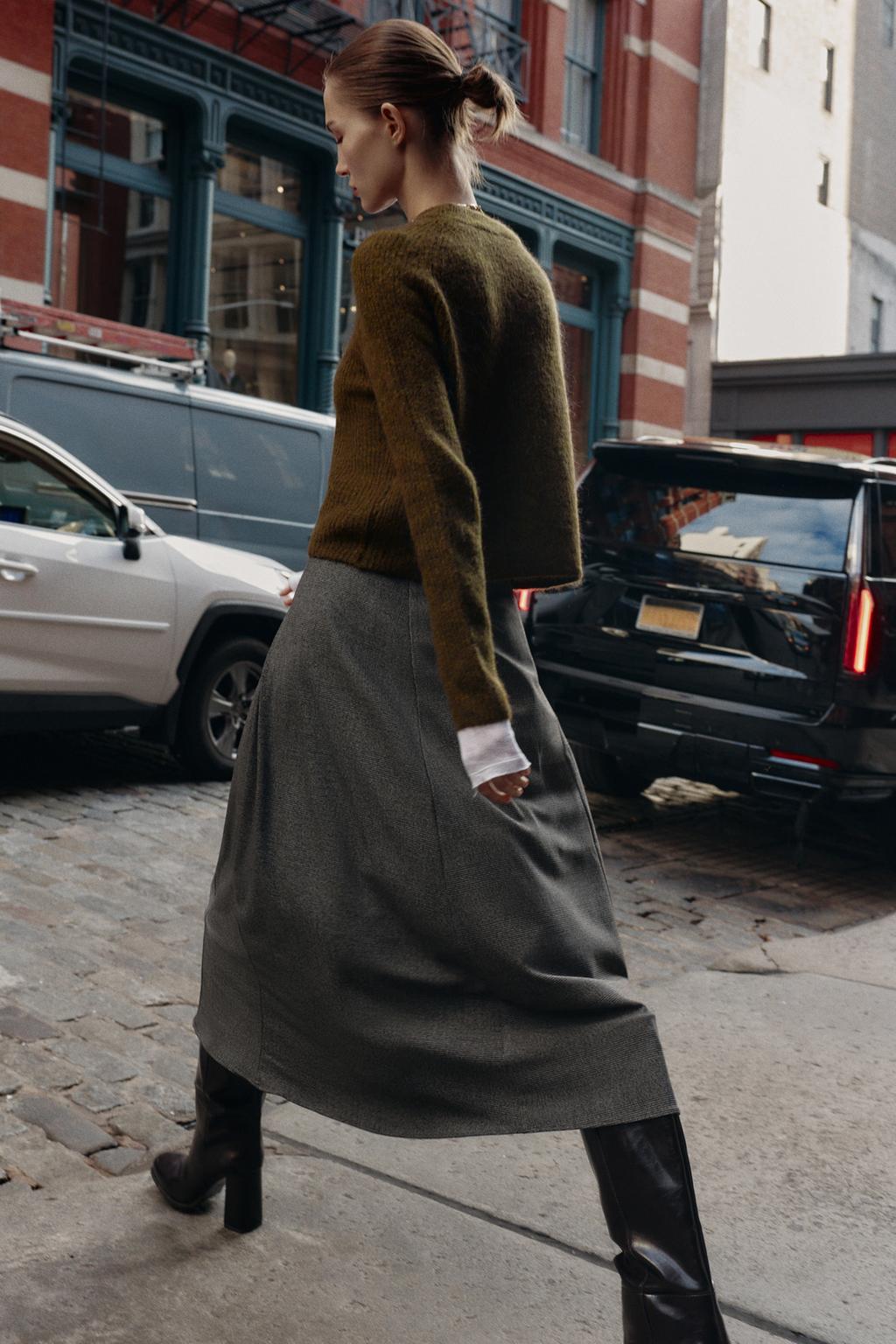 ЮБКА-НАКИДКА МИДИ «ГУСИНАЯ ЛАПКА»