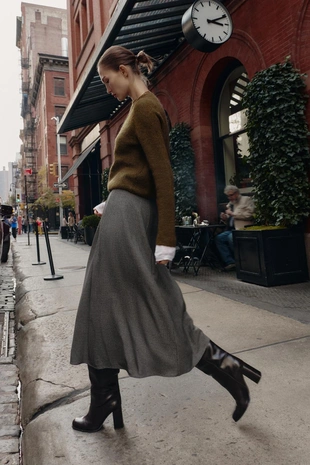 Юбка-накидка миди «гусиная лапка»- Заказать в России