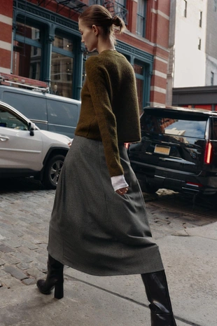 Юбка-накидка миди «гусиная лапка»- Заказать в России