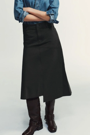 Юбка миди асимметричного кроя- Заказать в России