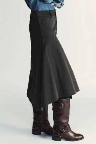 Юбка миди асимметричного кроя- Заказать в России