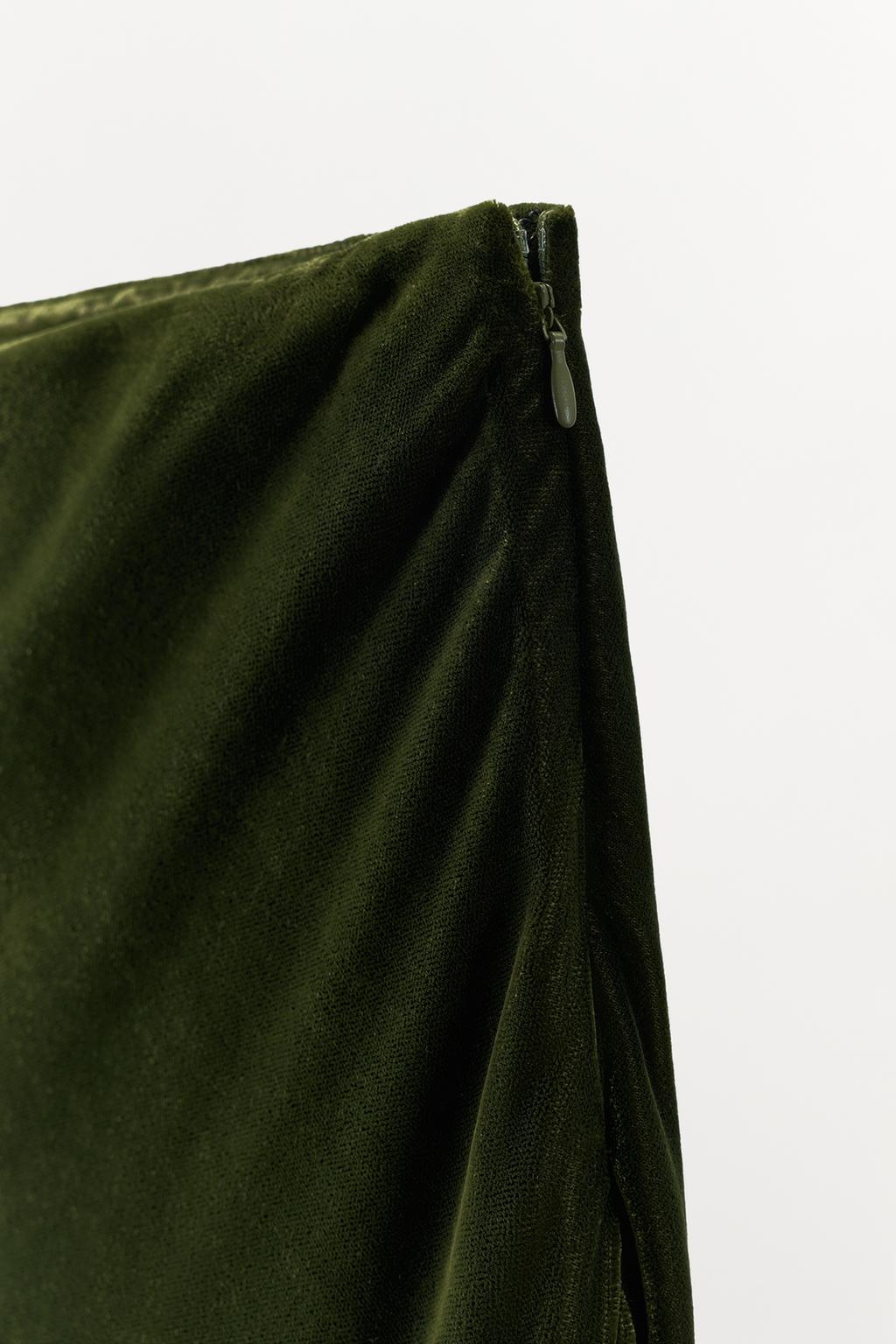 БАРХАТНАЯ ЮБКА МИДИ С КРУЖЕВОМ