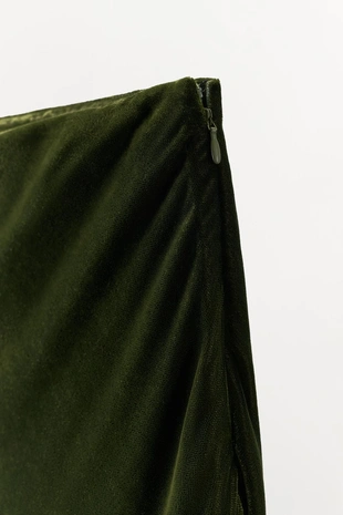 Бархатная юбка миди с кружевом- Заказать в России