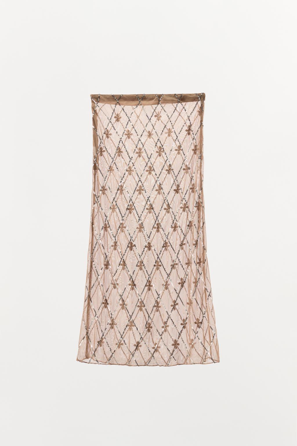 ЮБКА МИДИ С ВЫШИВКОЙ И БИСЕРОМ