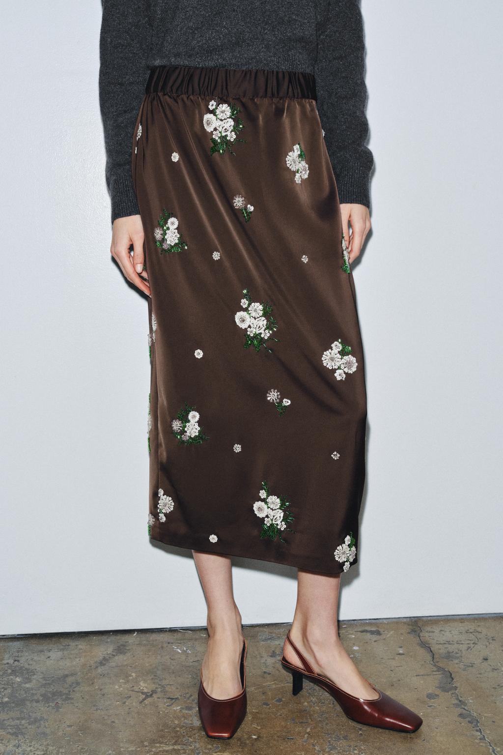 ЮБКА С ВЫШИВКОЙ И ПАЙЕТКАМИ ZW COLLECTION LIMITED EDITION