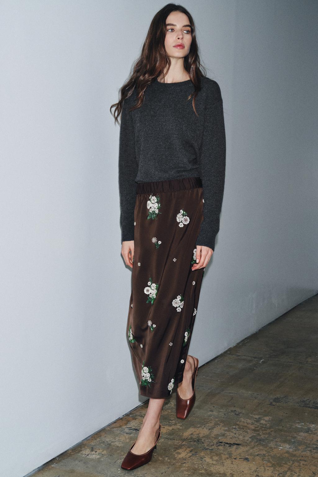 ЮБКА С ВЫШИВКОЙ И ПАЙЕТКАМИ ZW COLLECTION LIMITED EDITION