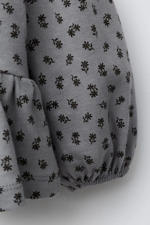 Футболка с цветочным принтом и бархатным бантом