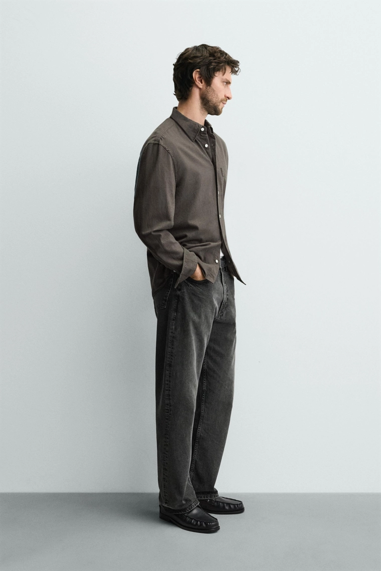 Рубашка с отделкой в клетку