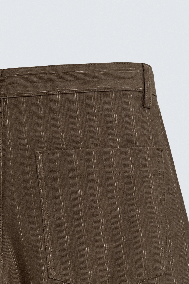 Брюки джаккардовые в полоску свободного покроя