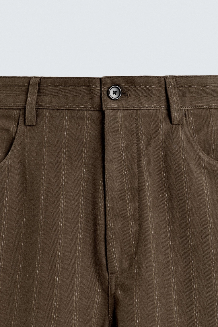 Брюки джаккардовые в полоску свободного покроя