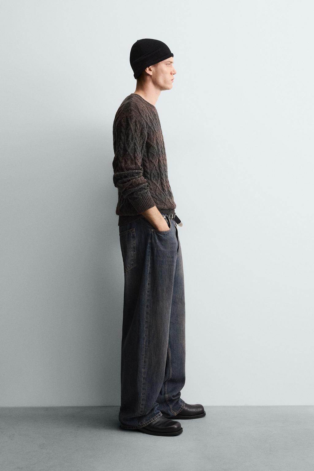 СВИТЕР С УЗОРОМ «КОСЫ»