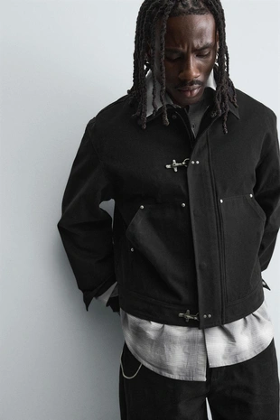 Куртка свободного кроя с навесными петлями- Заказать в России