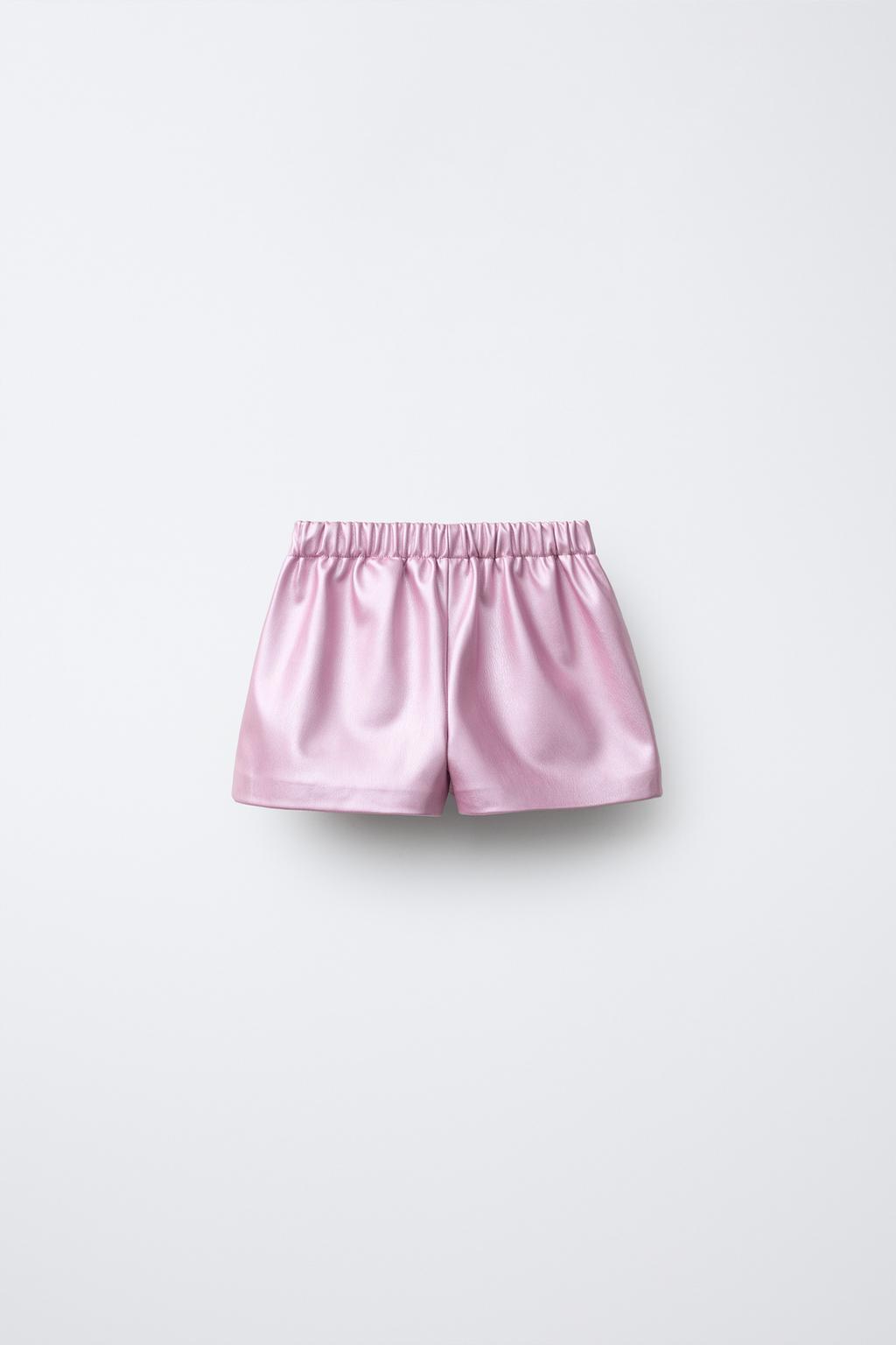 МЕТАЛЛИЗИРОВАННАЯ ЮБКА-ШОРТЫ ИЗ ИСКУССТВЕННОЙ КОЖИ С УЗОРОМ «СЕРДЦА»