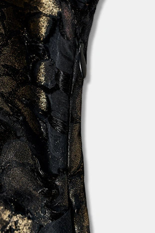 Платье миди из блестящей ткани со сборками- Заказать в России