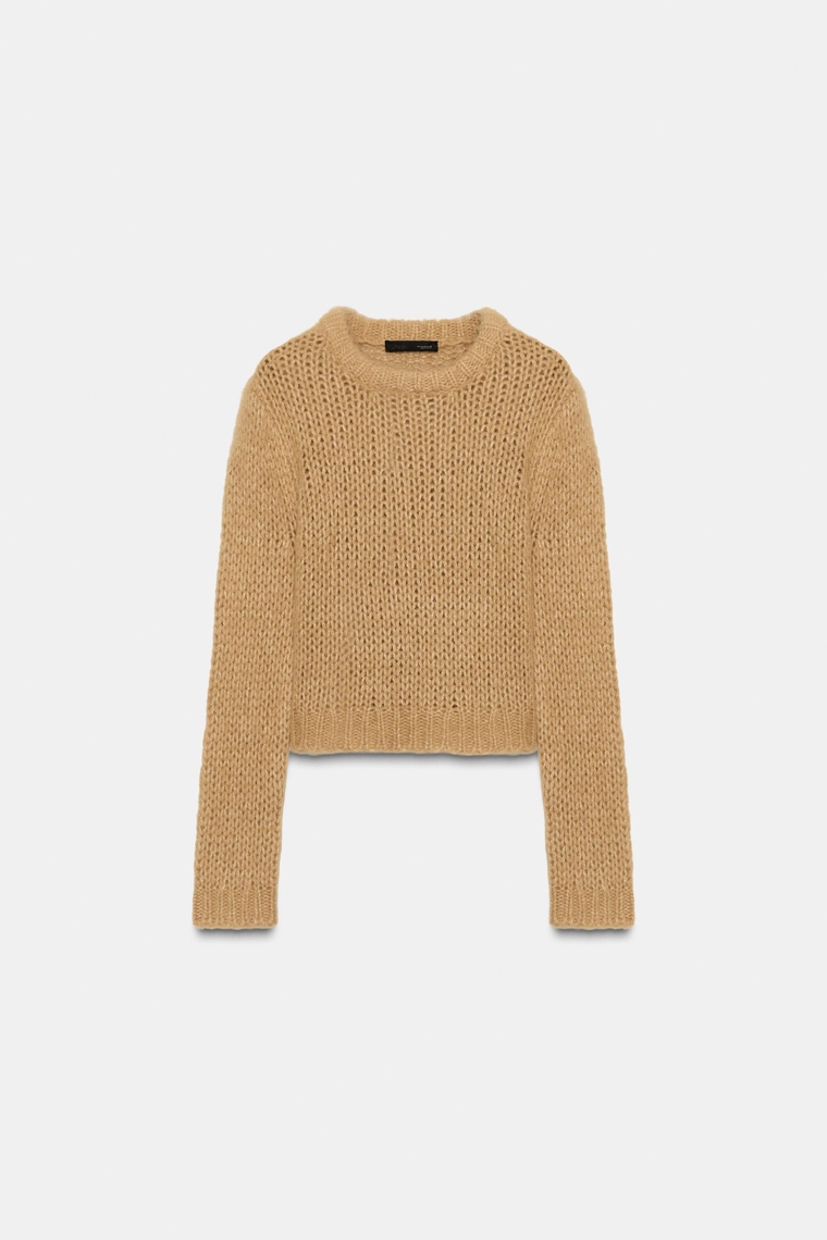 Вязанный свитер с эффектом меха