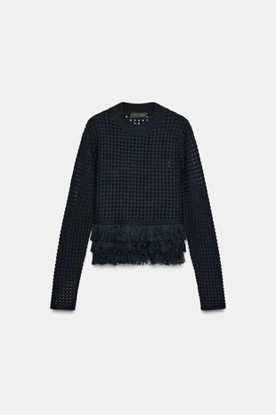 Джерси в клетку с бахромой- Заказать в России