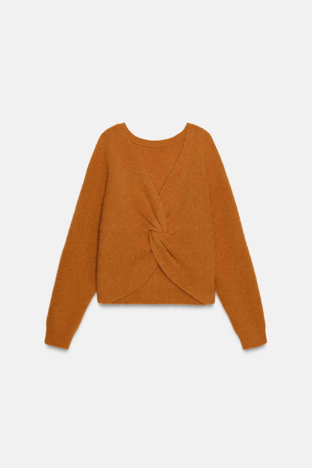 ВЯЗАНЫЙ ДЖЕМПЕР С УЗЛОМ НА СПИНЕ