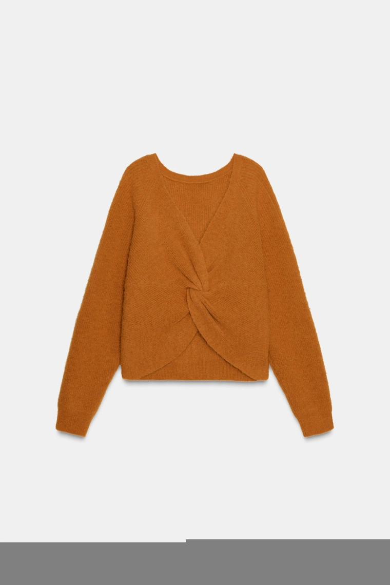 Вязанный свитер с завязкой на спине