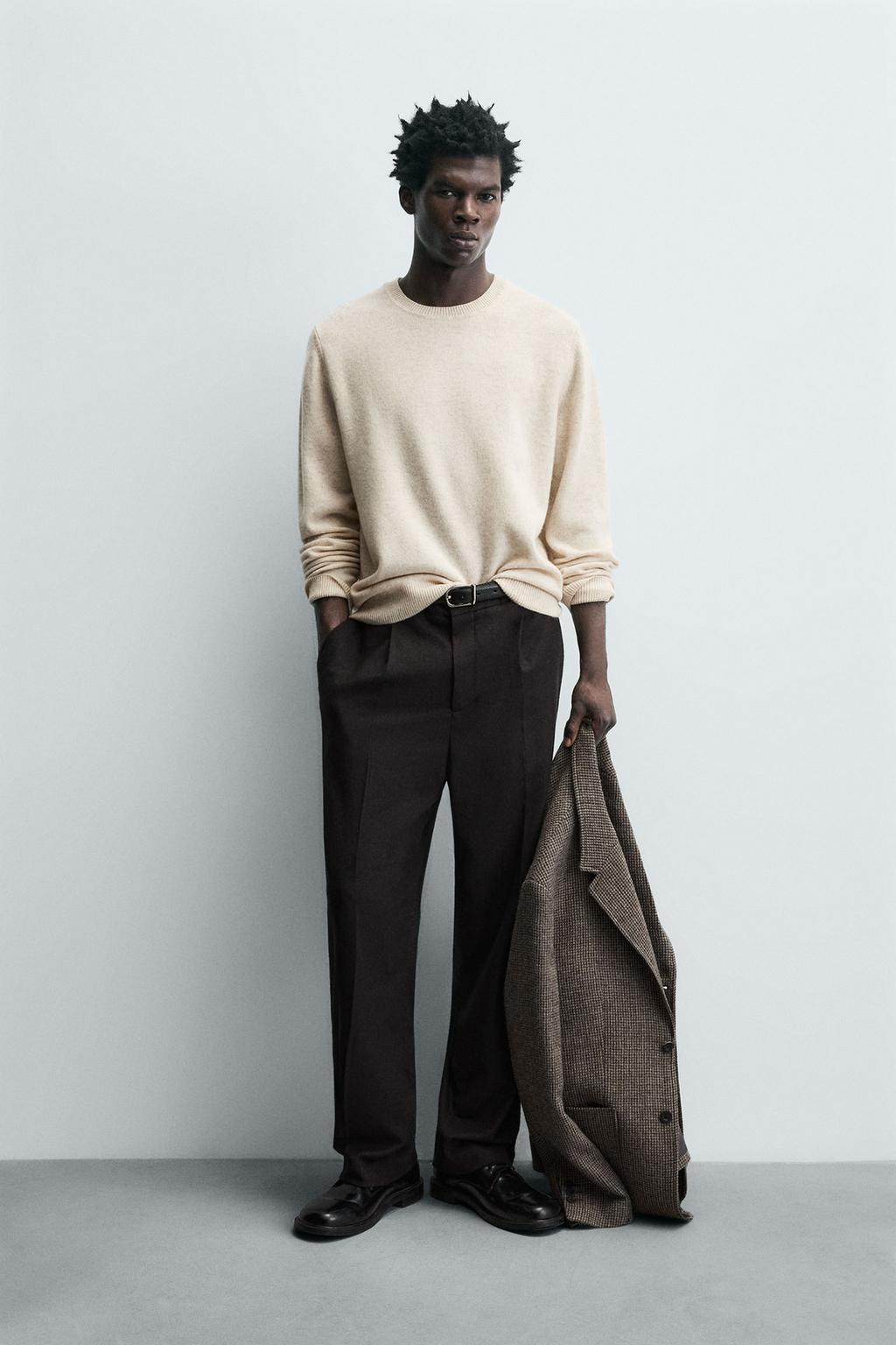 СВИТЕР КЛАССИЧЕСКОГО КРОЯ ИЗ СМЕСОВОЙ ШЕРСТИ