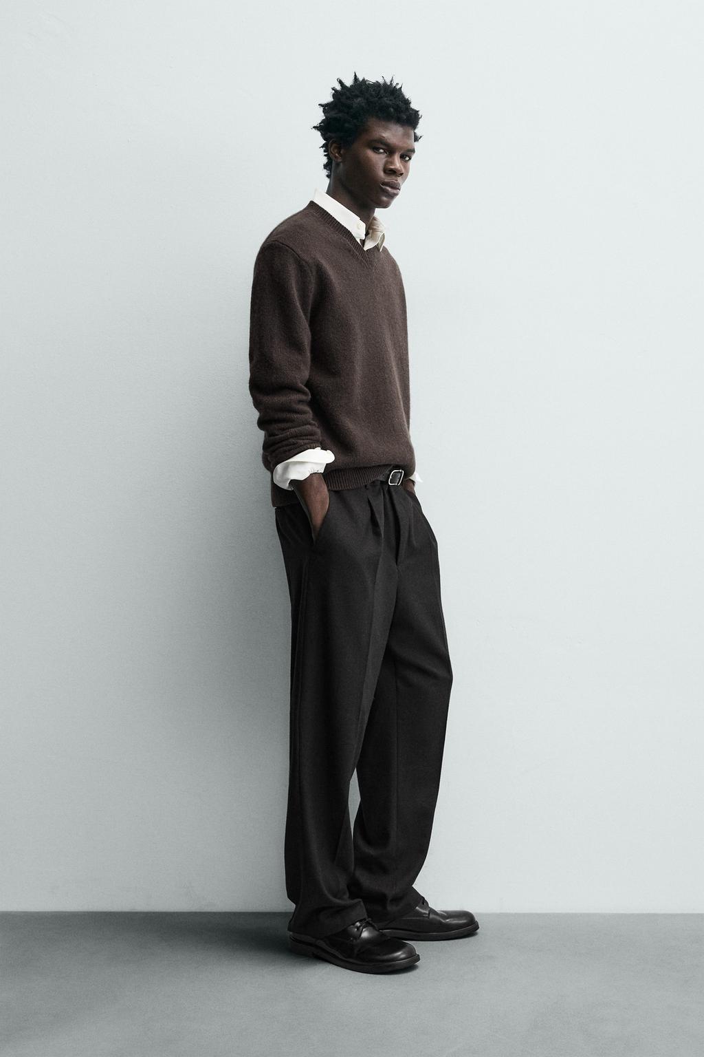 СВИТЕР ИЗ 100% ШЕРСТИ С V-ОБРАЗНЫМ ВЫРЕЗОМ