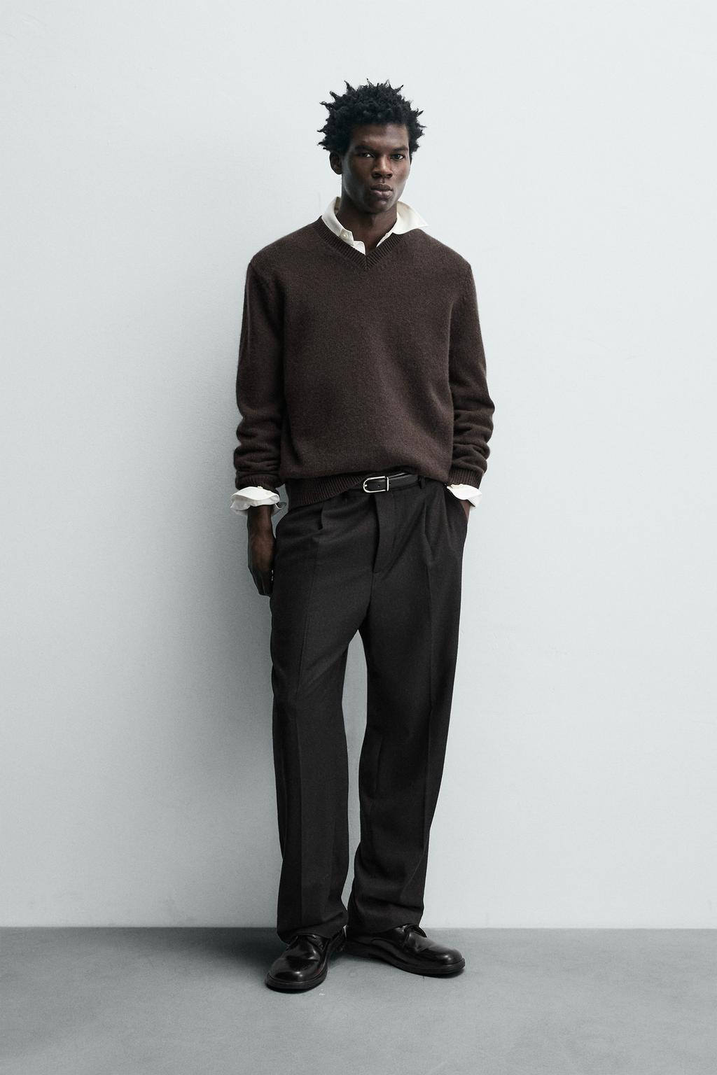 СВИТЕР ИЗ 100% ШЕРСТИ С V-ОБРАЗНЫМ ВЫРЕЗОМ