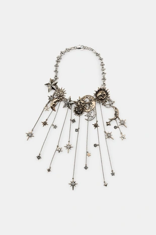 Металлическое ожерелье с лунами и звездами- Заказать в России
