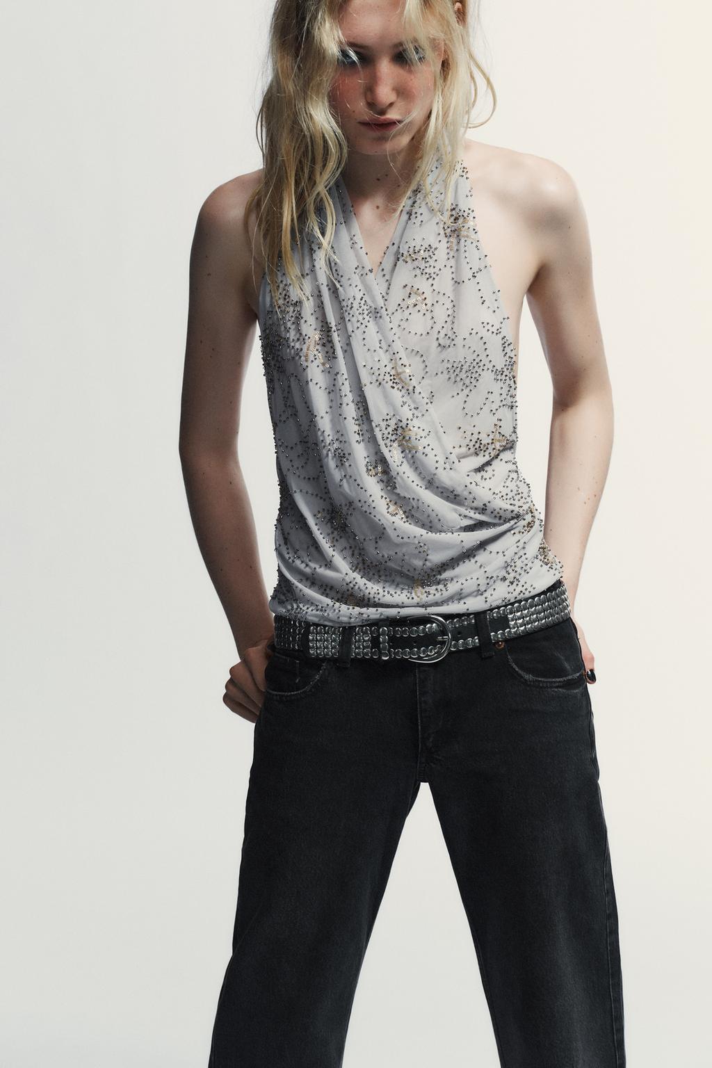 ТОП ХАЛТЕР С ВЫШИВКОЙ И БУСИНАМИ