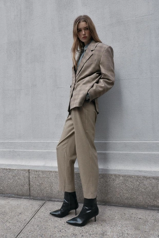 Брюки «гусиная лапка» с ремнем