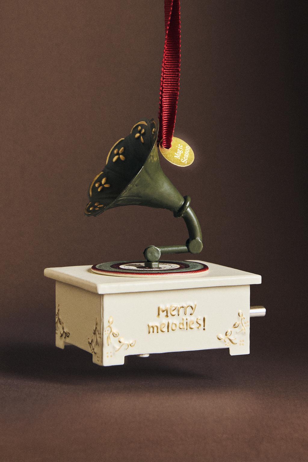 Рождественская игрушка ёлочка граммофон
