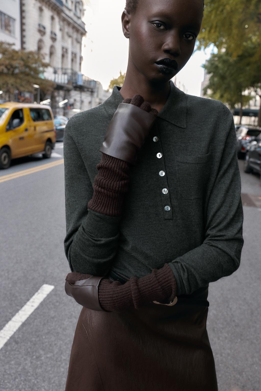 КОМБИНИРОВАННЫЕ МИТЕНКИ ИЗ ИСКУССТВЕННОЙ КОЖИ