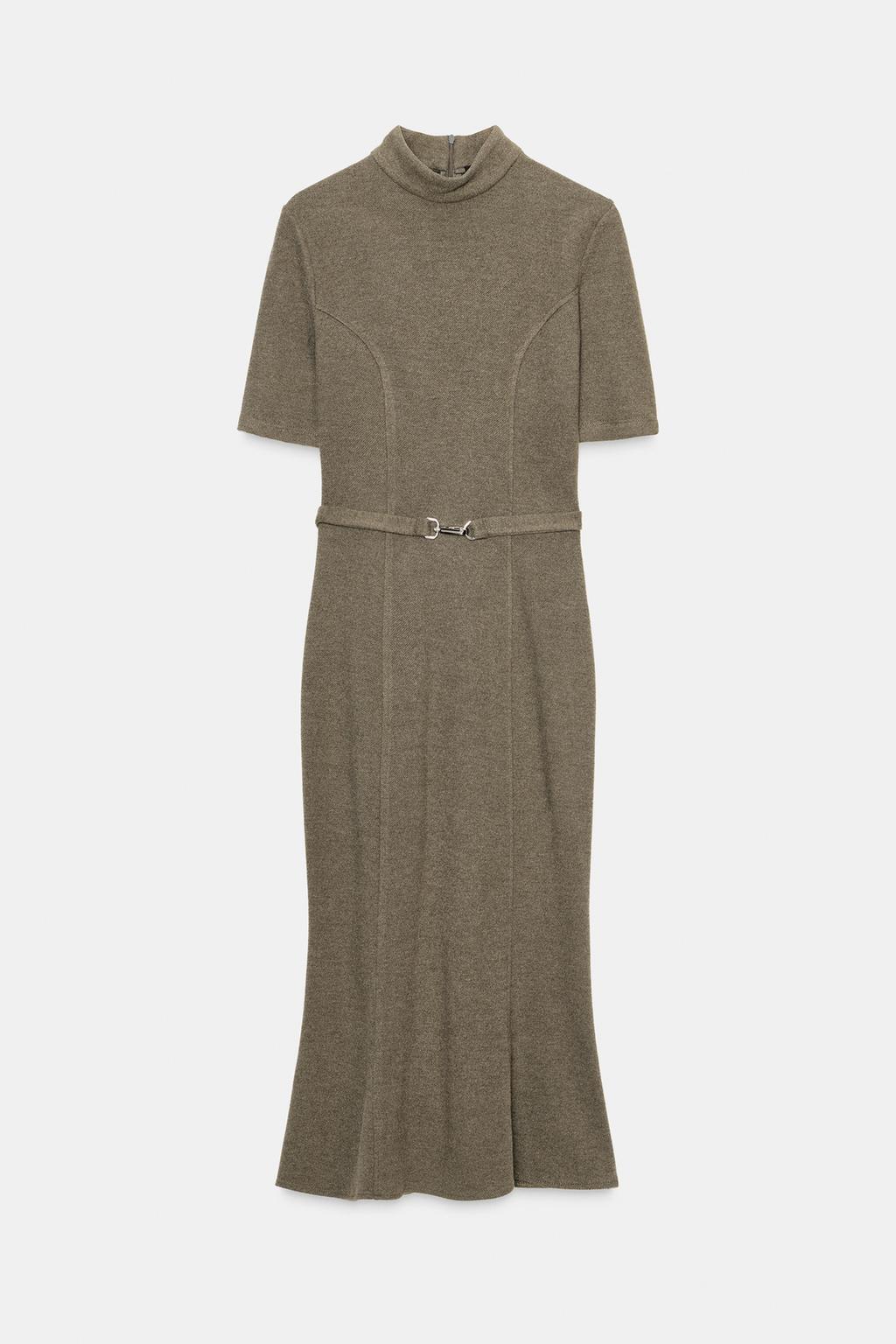 ПЛАТЬЕ ИЗ МЯГКОЙ ТКАНИ С РЕМНЕМ