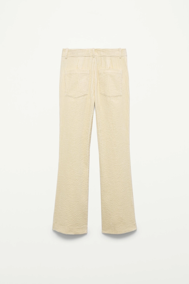 Брюки из вельвета с расклешенными штанинами zara woman